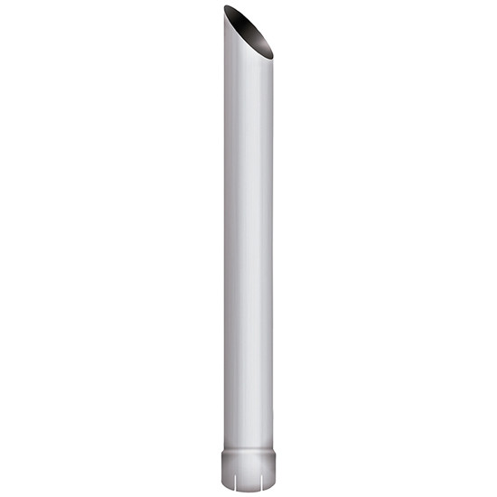 BESTfit Chrome 5 Inch Miter Cut Exhaust Stack - 96 Inch Length W/ Inside Diameter Inlet-Expanded