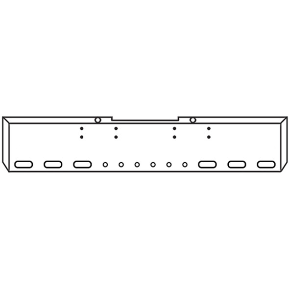 22 Inch Chrome Texas Boxed End Bumper W/ 6 Oval & 6 - 2 Inch Round Light Holes For Peterbilt 352 & 359