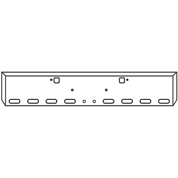 22 Inch Chrome Texas Boxed End Bumper W/ Tow, 8 Oval & 2 - 2 Inch Round Light Holes For Peterbilt 367, 388, 389, 567