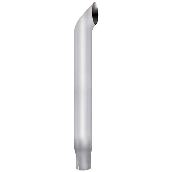 BESTfit Chrome 6 Inch Reduces To 5 Inch Id Curve Turn Out Exhaust Stack - 84 Inch Length