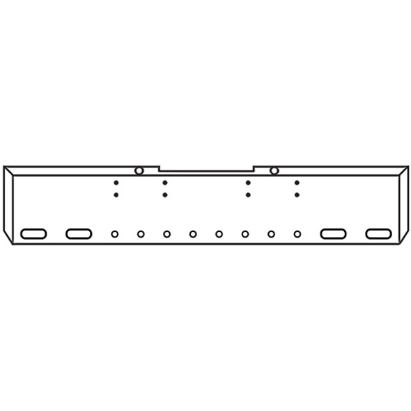 18 Inch Chrome American Eagle Bumper W/ 4 Oval & 8 - 2 Inch Round Light Holes For Peterbilt 352 & 359