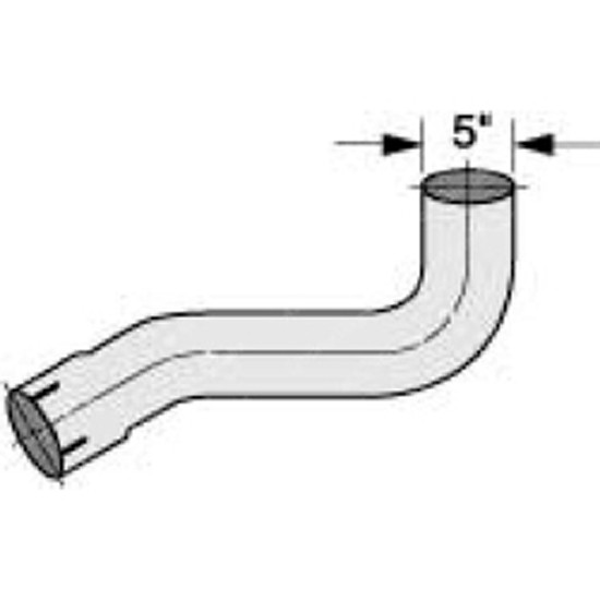 Kenworth T600, T800, W900 BESTfit 5 Inch Steel Over The Frame Exhaust Elbow Driver Side