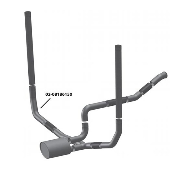 Kenworth T800 & W900 BESTfit Chrome 5 Inch ID/O.D. Exhaust Elbow Driver Side AeroCab  W/ 40 Inch Step