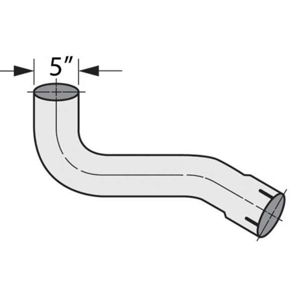 Kenworth T600 & T800 BESTfit 5 Inch Steel Over The Frame Exhaust Elbow Passenger Side