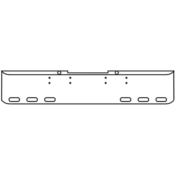 22 Inch Chrome Texas Rolled End Bumper W/ 6 Oval Light Holes For Peterbilt 352 & 359