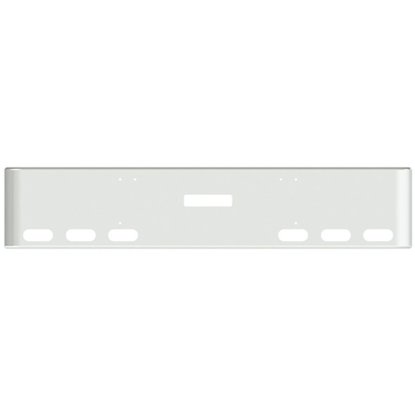 22 Inch Chrome Texas Rolled End Bumper W/ Center Tow, 6 Oval Light Holes For Freightliner Classic XL 2008-2010