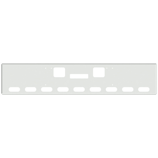 22 Inch Chrome Texas Boxed End Bumper W/ Center Tow, Hook, 9 Oval Light Holes For Freightliner Classic XL