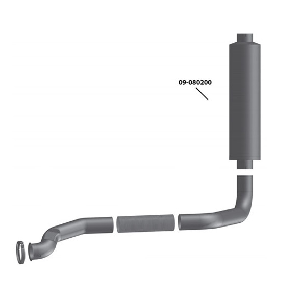 BESTfit High Flow Muffler, 10 x 51 Inch W/ 5 Inch ID Inlet & Outlet