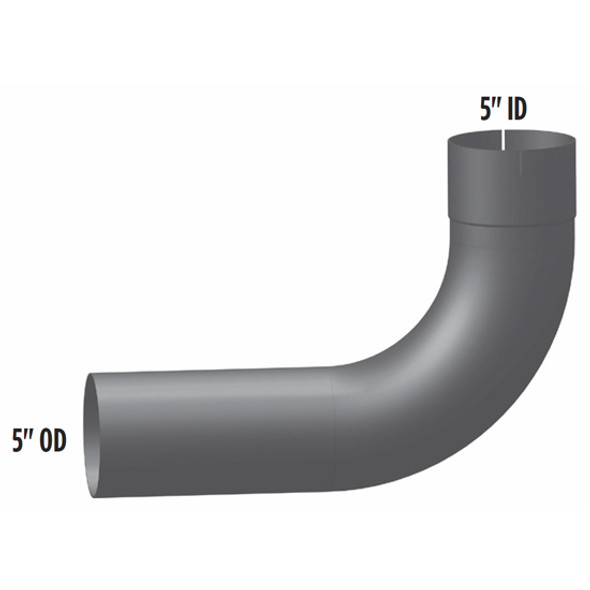 BESTfit 5 Inch ID/O.D. Muffler Inlet Elbow, Replaces K180-17386-23 For Kenworth W900 AeroCab