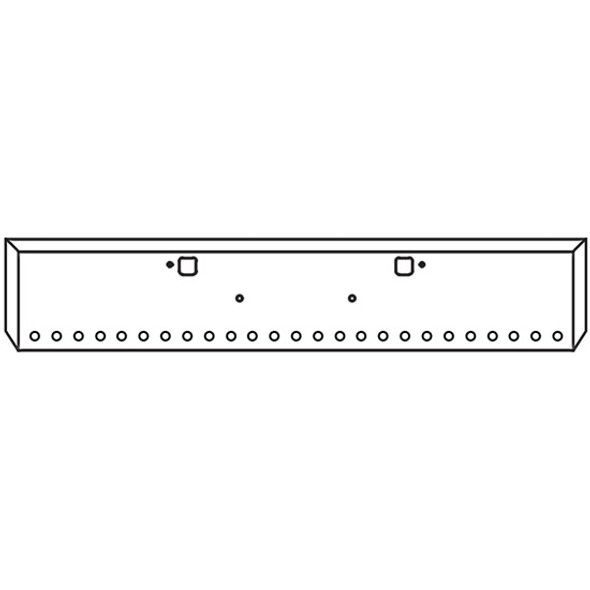 20 Inch Chrome Boxed End Bumper W/ Tow, 25 Bullseye Light Holes For Peterbilt 365, 367, 388, 389, 567 SFA