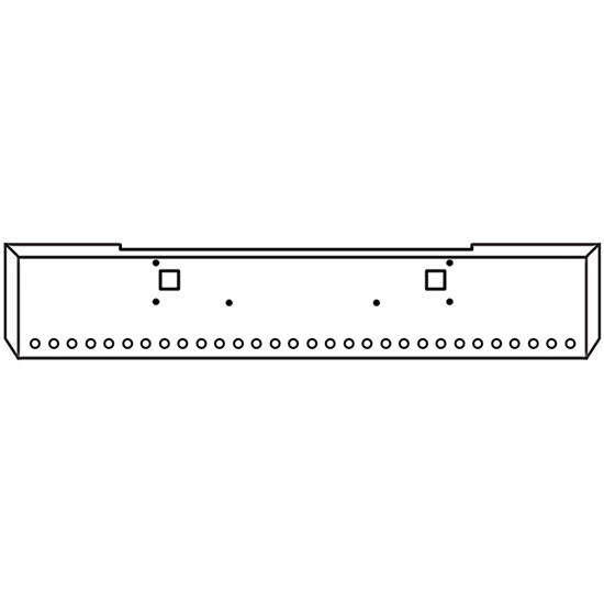 18 Inch Chrome American Eagle Rolled End Bumper W/ Tow, 30 - 3/4 Light Holes For Kenworth W900L