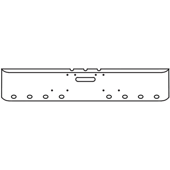 22 Inch Chrome Steel Texas Square Bumper W/ Mounting & Tow/Hitch Holes 8 M3 Or P3 Light Holes For Freightliner FLD Classic & Cabover SFA 1984-1999