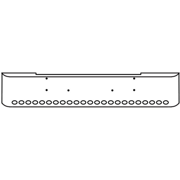 18 Inch Chrome Steel Texas Square Rolled End Bumper W/ Mounting Holes Only 23 M3 Or P3 Light Holes For Kenworth W900L 1982-2010