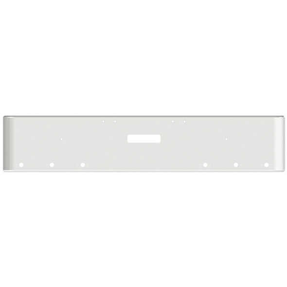18 Inch Chrome Steel Texas Square Rolled End Bumper W/ Mounting & Tow/Hitch Holes 6 M1 Millennium Light Holes For Freightliner Classic 2002-2007