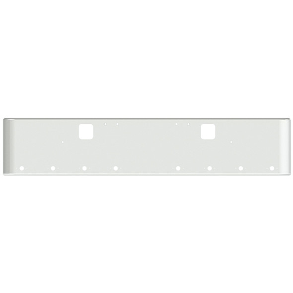 18 Inch Chrome Steel Texas Square Rolled End Bumper W/ Mounting & Standard Step Holes 11 M1 Millennium Light Holes For Freightliner Classic 2002-2007