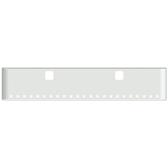 18 Inch Chrome Steel Texas Square Rolled End Bumper W/ Mounting & Standard Step Holes 23 M3 Or P3 Light Holes For Freightliner Classic 2002-2007