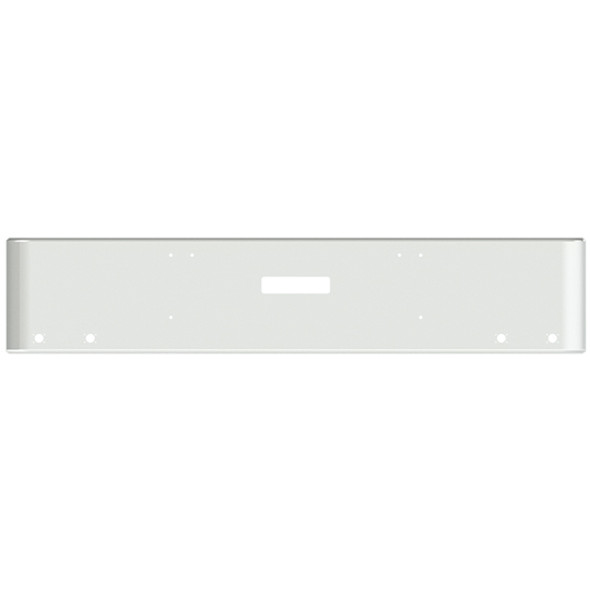 18 Inch Chrome Steel Texas Square Rolled End Bumper W/ Mounting & Tow/Hitch Holes 4 M3 Or P3 Light Holes For Freightliner FLD Classic XL 2008-2010