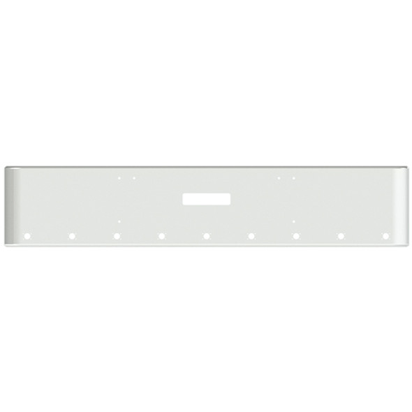 18 Inch Chrome Steel Texas Square Rolled End Bumper W/ Mounting & Tow/Hitch Holes 9 M3 Or P3 Light Holes For Freightliner FLD Classic XL 2008-2010
