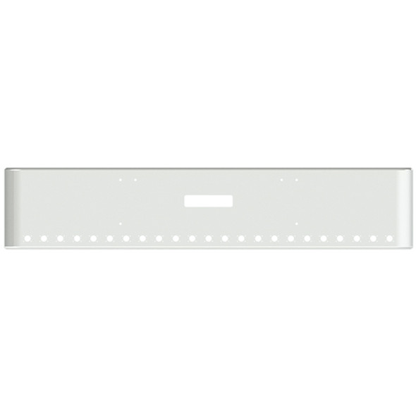 18 Inch Chrome Steel Texas Square Rolled End Bumper W/ Mounting & Tow/Hitch Holes 23 M3 Or P3 Light Holes For Freightliner FLD Classic XL 2008-2010