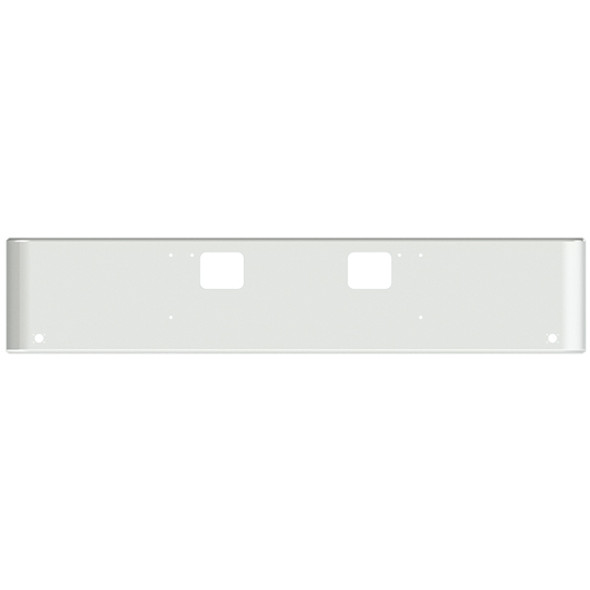 18 Inch Chrome Steel Texas Square Rolled End Bumper W/ Mounting & Standard Step Holes 2 M3 Or P3 Light Holes For Freightliner FLD Classic XL 2008-2010