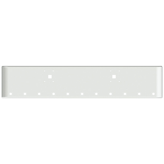 20 Inch Chrome Steel Texas Square Bumper W/ Mounting & Tow/Hitch Holes 11 M3 Or P3 Light Holes For International 9900I SFA 2000 And Newer