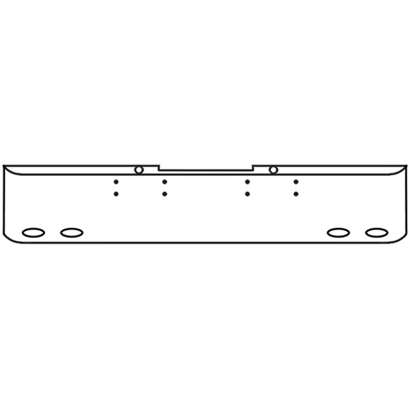 22 Inch Chrome Steel Texas Square Bumper W/ Mounting Holes Only 4 M1 Millennium Light Holes For Peterbilt 359 1967-1986 / 352 Cabover 1967-1980