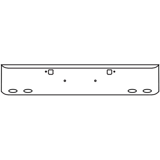 20 Inch Chrome Steel Texas Square Bumper W/ Mounting & Tow/Hitch Holes 4 M1 Millennium Light Holes For Peterbilt 388/ 389/ 365 2007 & Newer