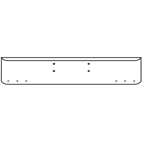 22 Inch Chrome Steel Texas Square Bumper W/ Mounting Holes Only 6 - 3/4 Inch Light Holes For Western Star 4900SF, 4900FA, Heritage, Constellation, 2007 & Older