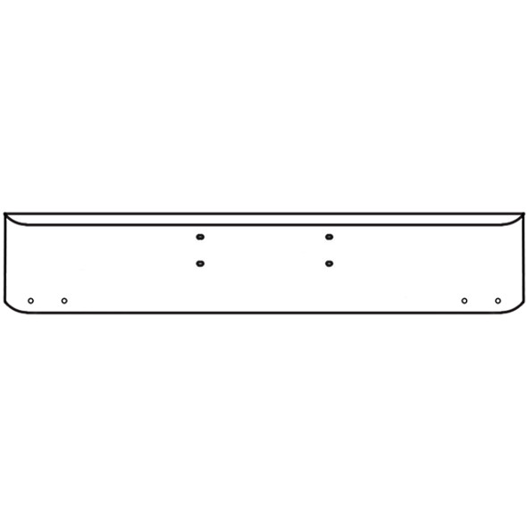 20 Inch Chrome Steel Texas Square Bumper W/ Mounting Holes Only 4 - 3/4 Inch Light Holes For Western Star 4900SF, 4900FA, Heritage, Constellation, 2007 & Older