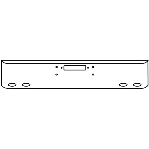 18 Inch Chrome Steel Texas Square Rolled End Bumper W/ Mounting & Tow/Hitch Holes 4 M1 Millennium Light Holes For Western Star 4900SF, 4900FA, Heritage, Constellation, 2007 & Older