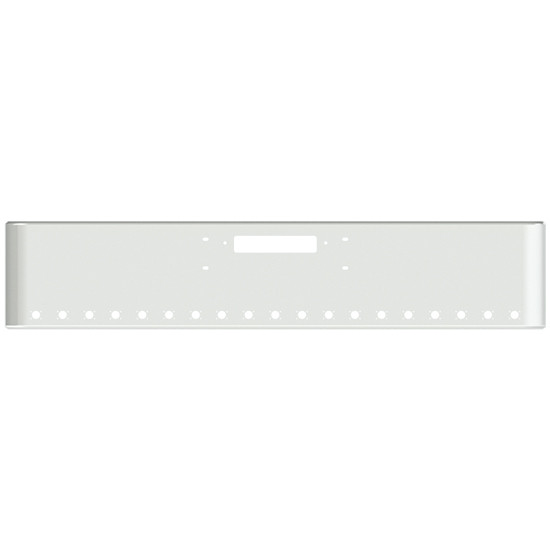 18 Inch Chrome Steel Texas Square Rolled End Bumper W/ Mounting & Tow/Hitch Holes 19 M3 Or P3 Light Holes For Western Star 4900SF, 4900FA, Heritage, Constellation, 2007 & Older