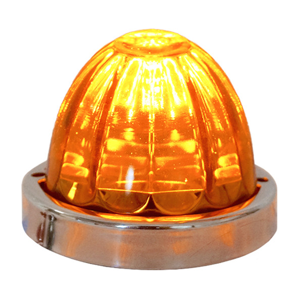 Legendary 3 Inch Watermelon Light W/ SS Bezel - Amber LED / Amber Glass Lens