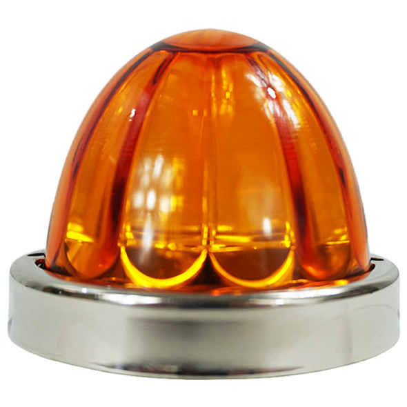Legendary 3 Inch Watermelon Light W/ SS Bezel - Amber LED / Amber Glass Lens