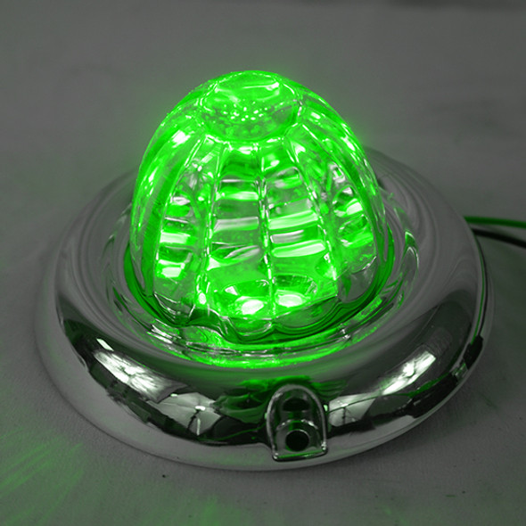 Legendary 3 Inch Watermelon Style Light W/ Flat Bezel - Green LED / Clear Glass Lens