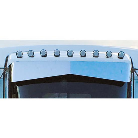 10 - 6 Inch Stainless Steel Reverse Bowtie Visor For Kenworth T800 Curved Glass, W900 Aerocab