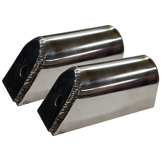 12 Ga. Stainless Steel 4.25 Inch Angled Square With Rolled Side Light Brackets, Pair For Mirrors