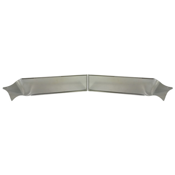 SS 10.5 x 8.5 Inch Elite Reverse Bowtie Drop Visor W/ Straight Top & V Bottom For Kenworth Aero Cab