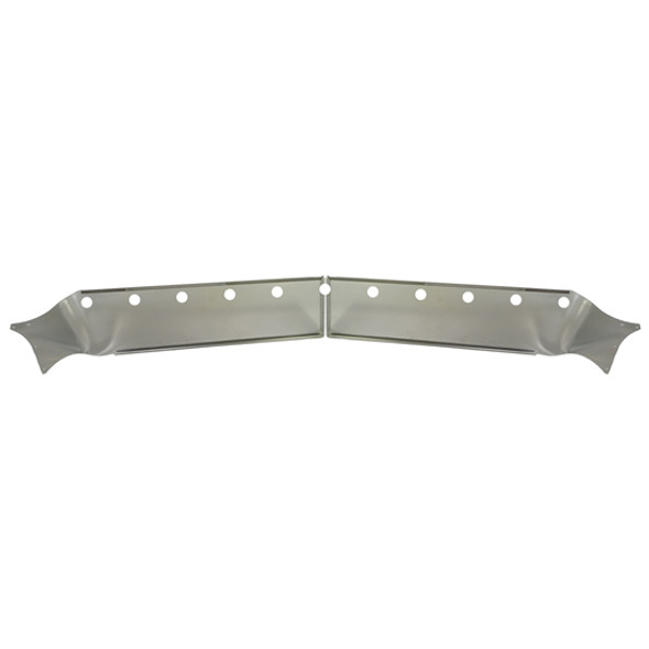 SS 13 x 10 Inch Elite Reverse Bowtie Drop Visor W/ Eleven 3/4 Inch Light Holes For Kenworth Aero Cab