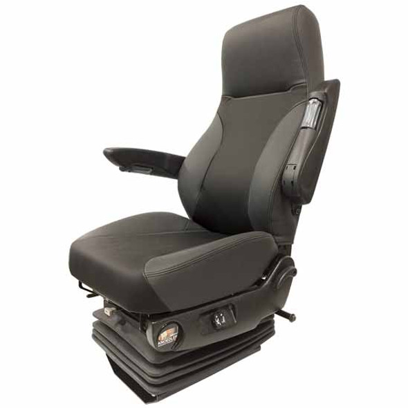 Knoedler Harrier Standard Base High Back Seat With Bellows - Black Cloth/Vinyl Combo