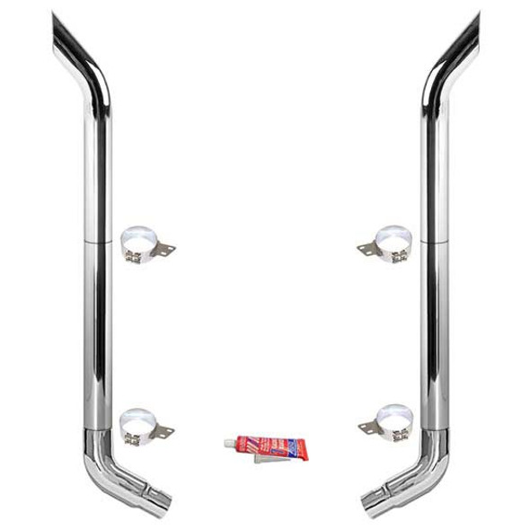 BESTfit 6-5 X 114 Inch Chrome Exhaust Kit With Bull Hauler Stacks & OE Style Elbows  For Peterbilt 359