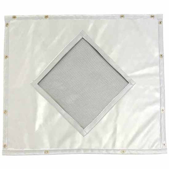 White Non Quilted Vinyl Winter Front Standard Diamond Cutout For Freightliner Columbia