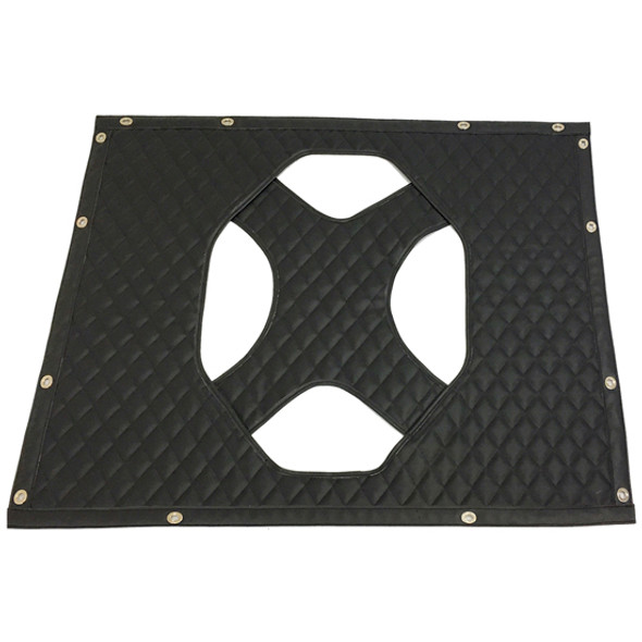 Black Quilted Vinyl Winter Front Oval X Design For Freightliner Columbia