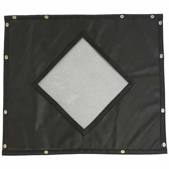 Black Non Quilted Vinyl Winter Front Standard Diamond Cutout For Freightliner Coronado 2010-Current