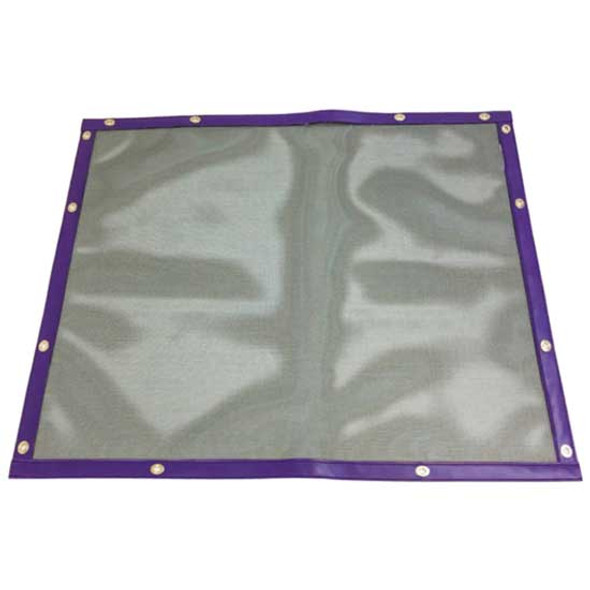 Black Mesh Bug Screen W/ Dark Purple Vinyl Trim For Freightliner Coronado 132 Glider