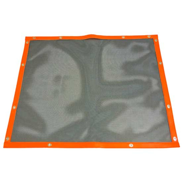 Plain Black Mesh Bug Screen W/ Orange Vinyl Trim For Freightliner Coronado 132 Glider