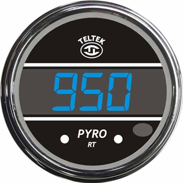 Blue Digital Pyrometer 40-1850 Degree F With Chrome Bezel - 2-1/16 Inch Diameter