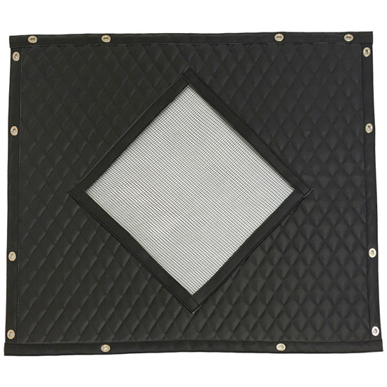 Black Quilted Vinyl Winter Front Standard Diamond Cutout For International 9900/IX