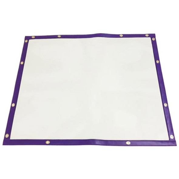 White Mesh Bug Screen W/ Dark Purple Vinyl Trim For International HX615, HX620