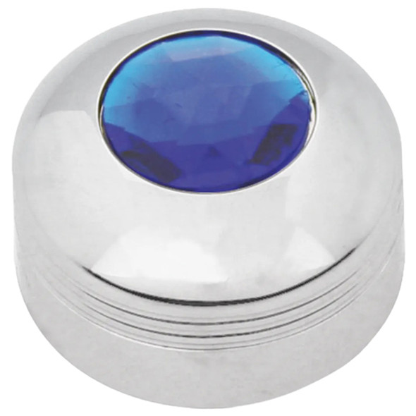 Chrome AC Control Knob W/ Blue Jewel For Kenworth