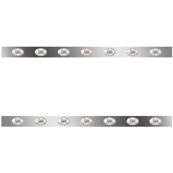 2.5 Inch Stainless Steel Sleeper Panel W/ 7 P3 Amber/Clear Lights - Pair